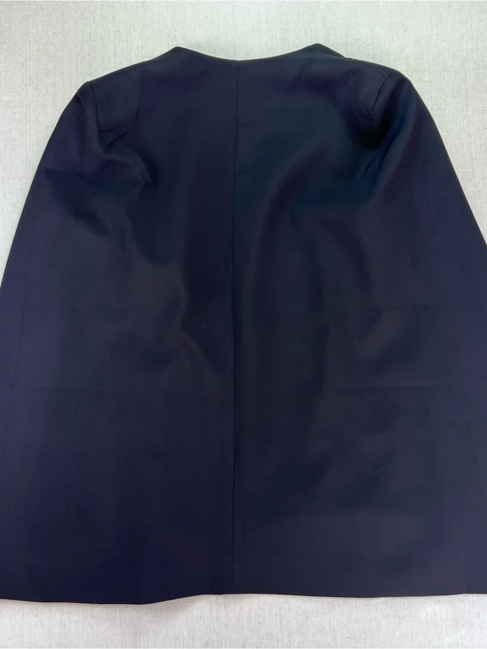 Women's Black Cape Blazer - Sleek Open-Front Jacket - Picture 2 of 5